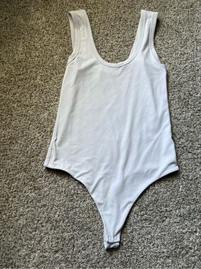 nuuds White Tank-Style One-Piece Bodysuit